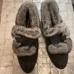 Sarah Flint fur lined / suede flats - brand new - no box